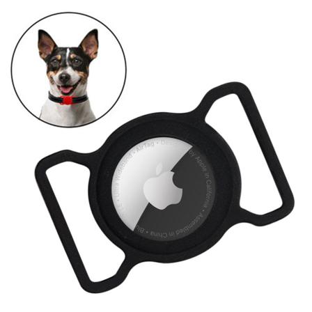 Apple Airtag Silikon Hållare Med Hundhalsband Svart Svart One Size