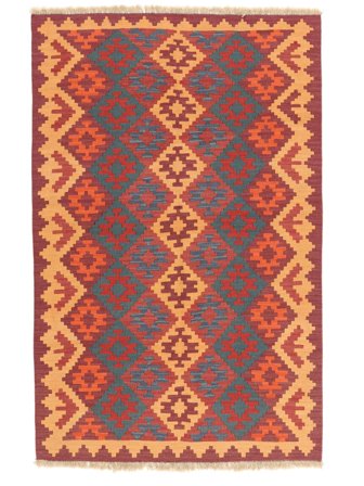 Orientalisk Kelim Ghashghai Matta 122X188 Mörkröd/Orange Persien