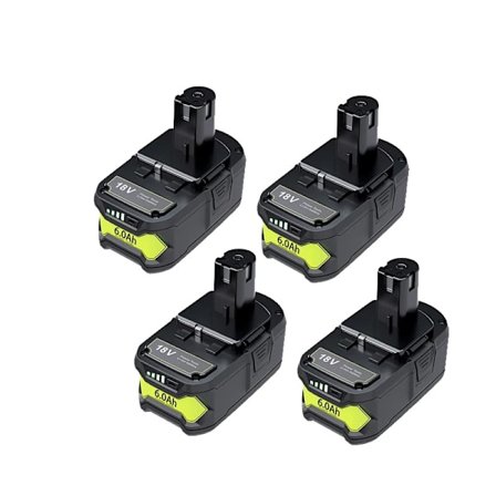 RYOBI 18V Litiumjonbatteri, 6,0Ah kapacitet, Flera batterialternativ,4 batteri