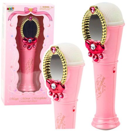 Magisk Spegel Med USB-mikrofon MP3 Ljus Ljud Rosa