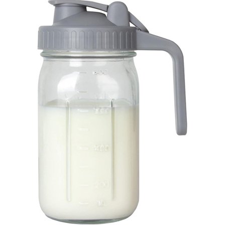 Melkekanne, 94 cl rustfritt stål mason jar med lufttett tut for oppbevaring av melk, morsmelk, iste og isdrikker
