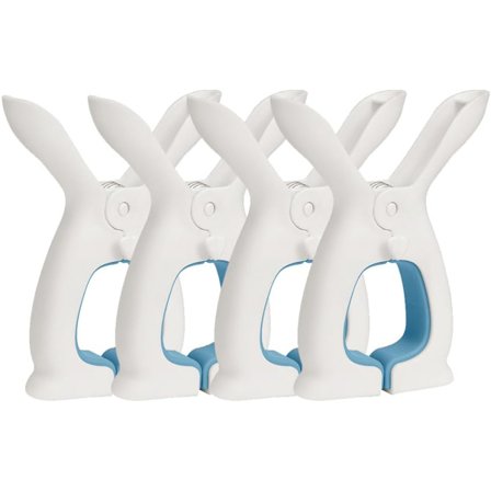 4 stk. Strandhåndklædeklemmer, Genanvendelige Strandhåndklædeklemmer, Plastik Quilte Klemmer til Solsenge, Solstole, Poolstole, Vaskeri, Tæpper og 