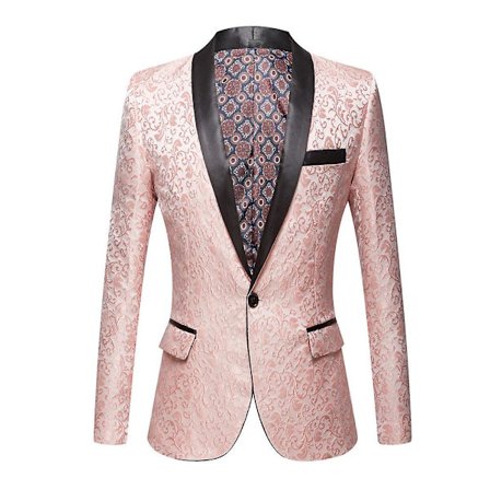 Herre Blomstret Revers Blazer Jakkesæt Print Dinner Smokingjakke
