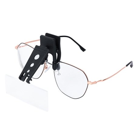 Silmälasityyliset suurennuslasit pidikkeellä lukemiseen, puinen
