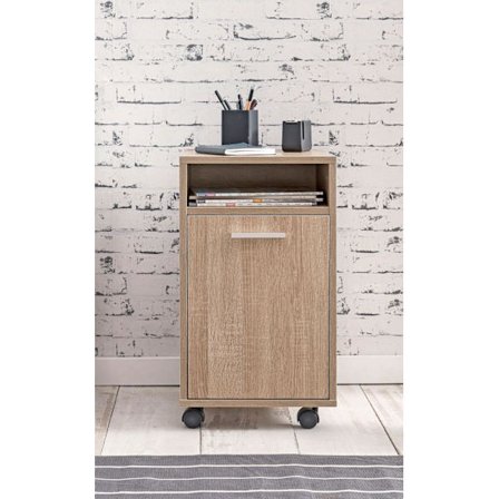 Rootz rullcontainer Sonoma 33x60x38cm lådskåp kontorscontainer - Skrivbordsbehållare med dörr & bricka - Kontorsbehållare sidobehållare med hjul - Lit