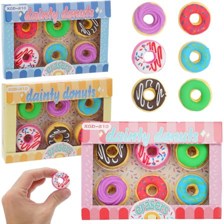 18-pack munk suddgummi, nya kreativa färgglada roliga suddgummi, som födelsedagspresenter till studenter