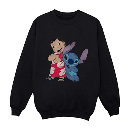 Lilo & Stitch Tjejers Klassisk Sweatshirt 5-6 År Svart