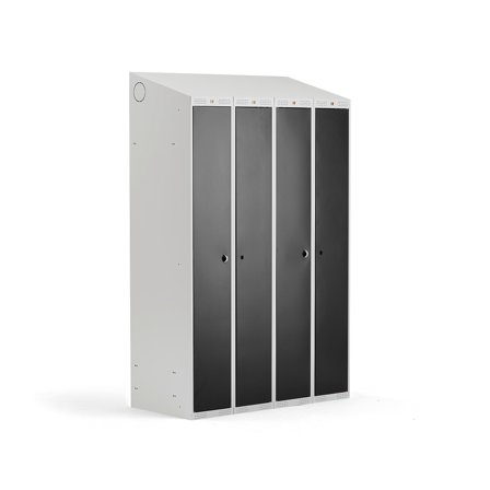 Doppelspind CLASSIC COMBO, 2 Module/4 Türen, 1900 x 600 x 550 mm, grau