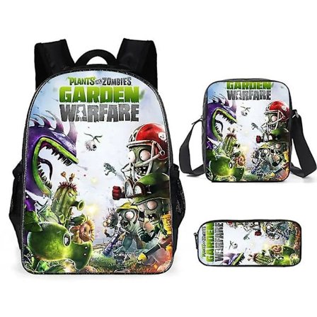 Plants Vs. Zombies 3 kpl Set Lasten Reppuja Peli Oheislaitteet Tyttö Pojat Reppu Koulureput Sarjakuva Kindergarten Rucksack Lahja