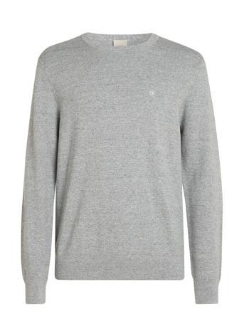 Micro Pique Structure Sweater Tops Knitwear Round Necks Grey Calvin Klein