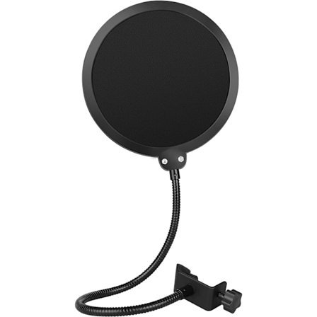 Popfilter för mikrofoner, 6 tum popskydd mikrofonabsorptionsfilter med stativklämma