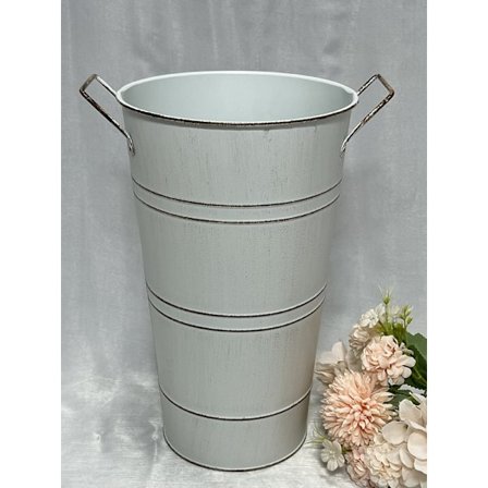 Galvaniseret jern blomsterspand, lækagesikker jern urtepotte, vintage blomsterarrangement