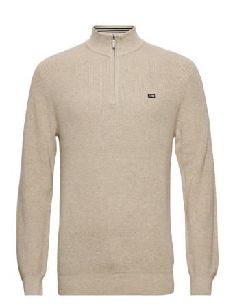 Clay Half Zip Sweater Beige Lexington Clothing