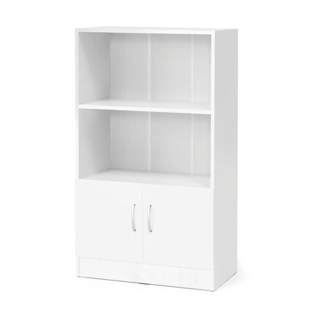 Büroschrank FLEXUS mit 2 offenen Fächern, 1325 x 760 x 415 mm, weiß