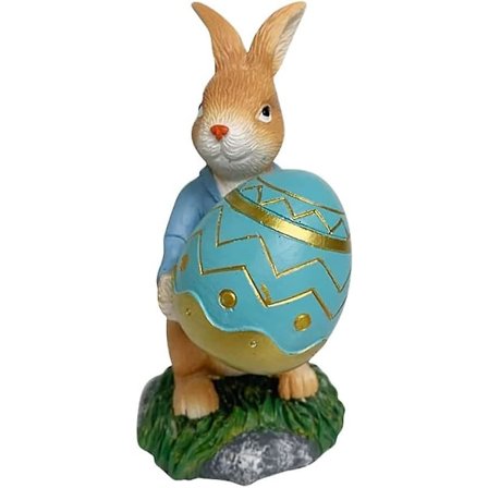 Harpiks Påske Kanin Statue Have Statue Kanin Figur Ornament Med Påskeæg Til Plæne
