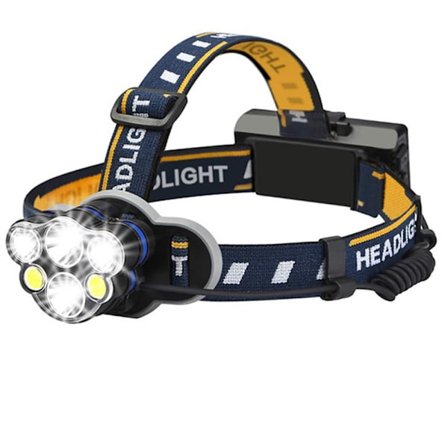 Praktiskt Pannlampa med 8 Lägen (6-LED)