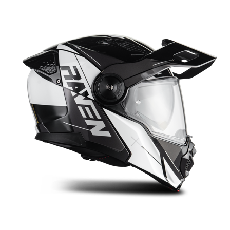 Hybridní Helma Raven Adventure Bílá/Černá S