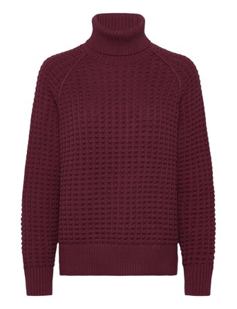 Keya Popcorn Ls High Nk Jumper Burgundy French Connection