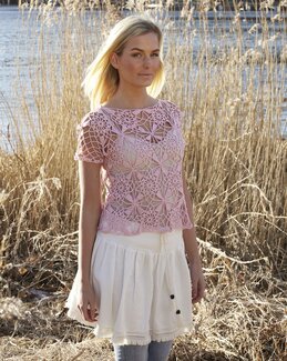 Hekleoppskrift Topp med kort erm - Svarta Fåret