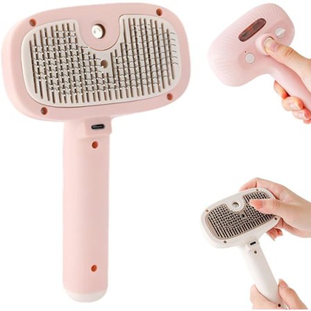 Ångborste för Katt och Hund – USB Husdjursborste ,Borste till Husdjur –Pälsvårdstillbehör för husdjur,Tryckborste för djurpäls