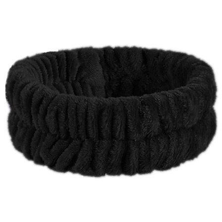Make Up Band Mjukt Hårband för Ansiktstvätt Ansiktsvård Pannband Svart