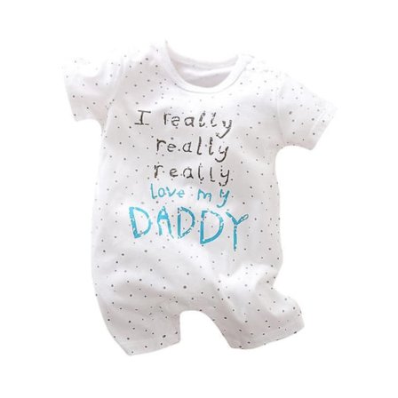 Baby I Love My Dad's kortsleeved jumpsuit 12-18 måneder hvit 53cm