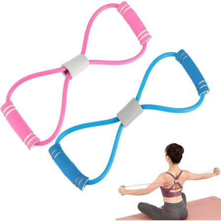 2 stk. Modstandsbånd med håndtag, 8-tals træningsbånd til styrketræning, træningsudstyr til hele kroppen til kvinder og mænd