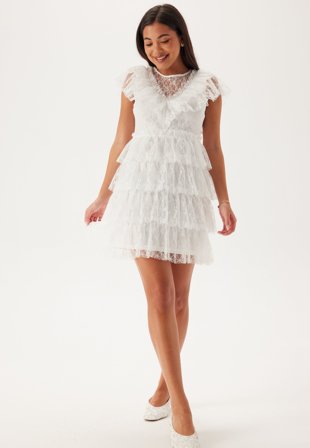Bubbleroom Occasion - Lace Frill Short Dress - 4XL