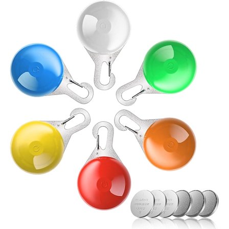 LED Hundhalsband Lampa - Clip-on Säkerhetslampa för Husdjur (6-pack)