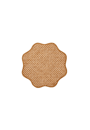 Pick A Poppy Scallop Rund Bordstablett - 42 Cm Serveringstillbehör Beige