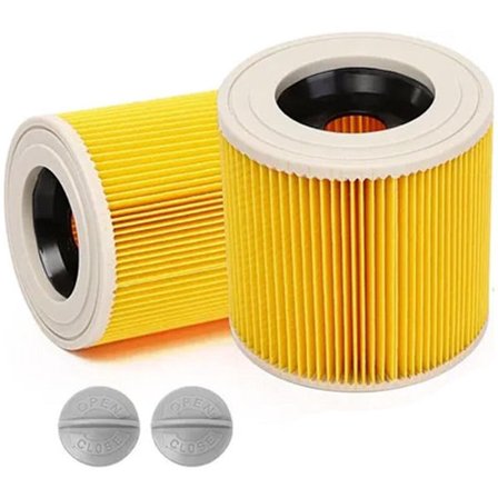 2x filterpatron egnet til Kärcher Wd1, Wd2, Wd3 og A-serie luftudstødningsfilterpatron vandstøvsuger - Filterpatron - Filter -