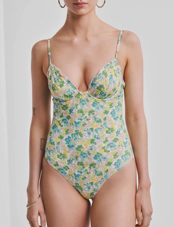 by Ti Mo Balconette Swimsuit - Green - L