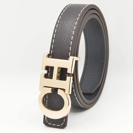 Bälte Dam Barn Lyx Designer Märke 2,2 cm Bred Läder Legering Män Pin Spänne Bälte Dam Jeans Barn Pojkar Klänning Bälte coffee 90cm