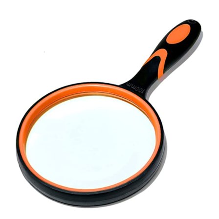 100mm Læseforstørrelsesglas Stor Bærbar 10X Forstørrelse med Skridsikker Blød Gummihåndtag 100mm Diameter til Læsning af Bøger Ægte Glas til Læsning 