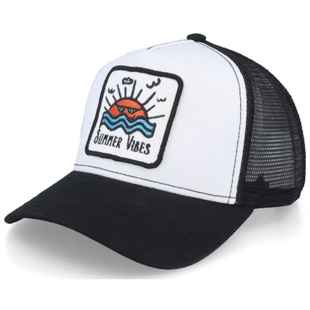 Iconic - Bianco trucker Cappellino - Summer Vibes Sunset Patch White/Black Trucker @ Hatstore