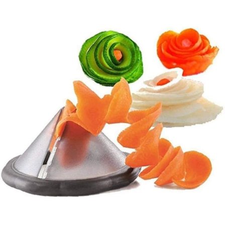 1 stk. - Grå køkken frugt grøntsag gulerod agurk spiral snitter udskæring og skæring værktøj grøntsag rullende blomst snitter