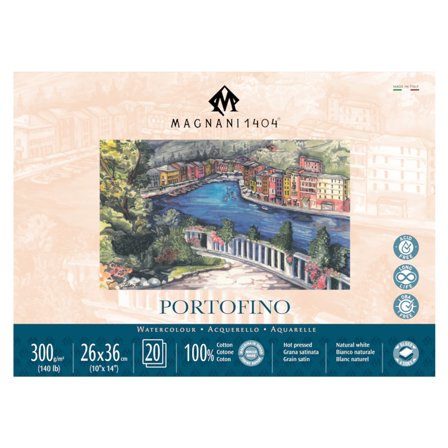 Watercolour Pad Portofino 100% Cotton 300gx36cm 20 Sheets