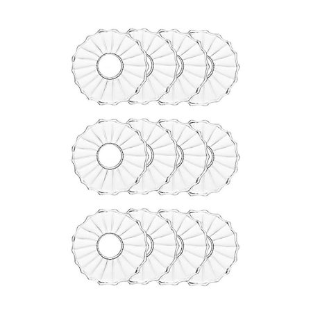 Glas Lysestageholdere, 12 stk. Riflet Lysmanchetter Lysringe til Tilspidsede Lys