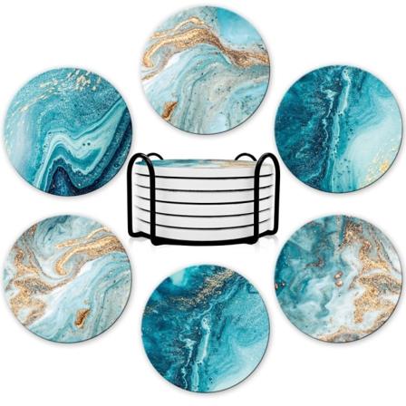 6stk Absorberende understell Drikkeunderlag Keramiske understell 6PCs