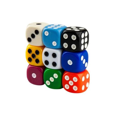 Sexsidig Tärning, 100 St - Multifärg Multifärg