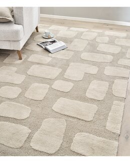 Vävd matta med tuftat mönster Off-white - 200x290 cm - Linea