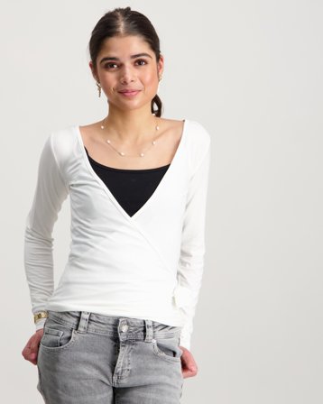 RYVLS Soft Wrap Top Crèmekleurig Tops/blouses Meisjes - Kids Brand Store