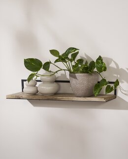 Trehylle med metallramme Brun