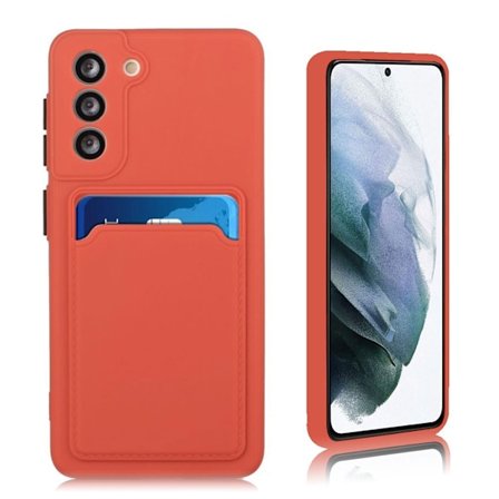 Card Holder Suojakuori For Samsung Galaxy S21 FE - Punainen
