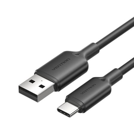 USB 2.0 A til USB-C 3A-kabel Vention CTQBH 2M (sort)