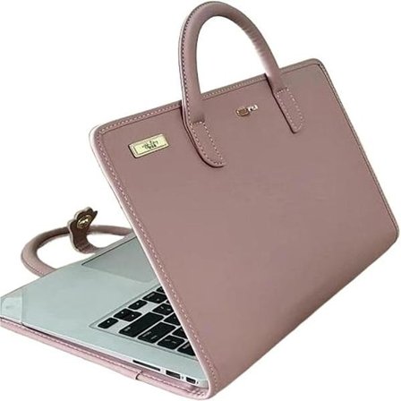 PU Laptopfodral Rosa Med Handtag Skyddsfodral Laptop Skyddsfodral, 14 Tum