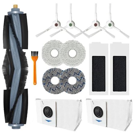 Tilbehør til Deebot T20 Omni Robotstøvsuger - Hovedsidebørste, HEPA-filter, støvsugerposer, moppeputer, erstatning (FMY)