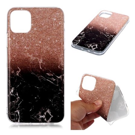 Marmormotiv iPhone 11 Pro Max skal - Plommon / Svart Marmor