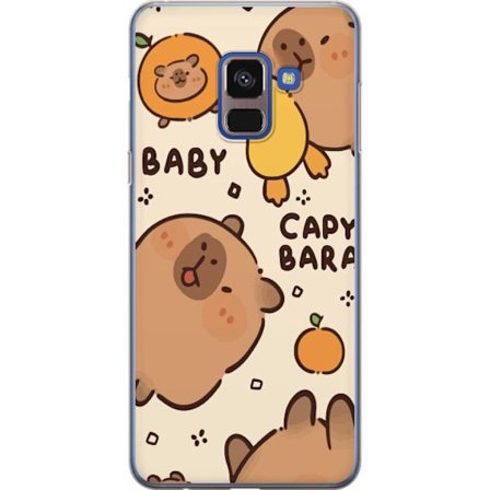 Kompatibelt Mobildeksel til Samsung Samsung Galaxy A8 (2018) Kawaii Baby Kapibara