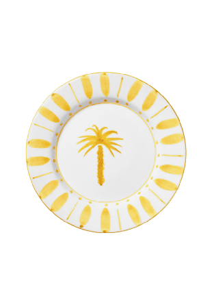 Pick A Poppy Cannes Tallrik - 28 Cm Glas & porslin Gul